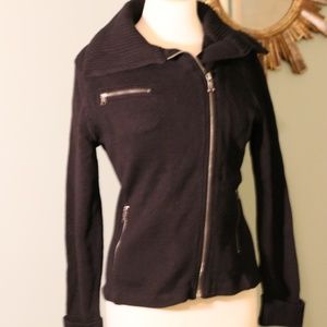 Ralph Lauren black moto sweater. Medium. NWOT